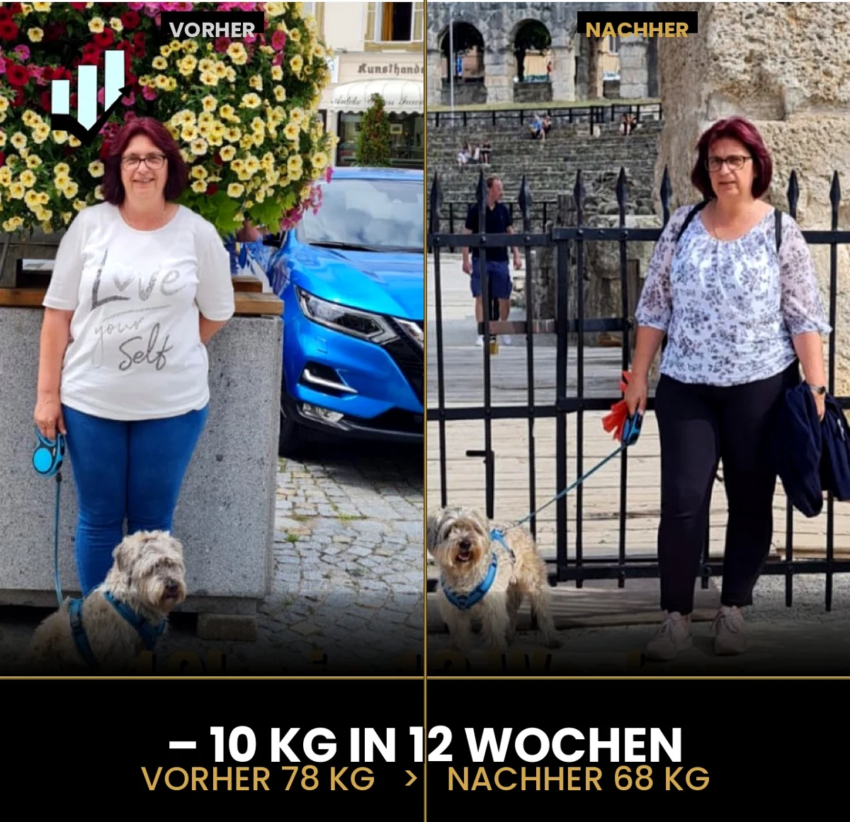 Vorher-Nachher-Vergleich von Kerstin